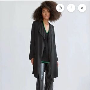 Black Women's Long Drape Trench Coat